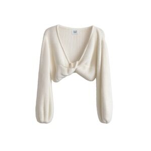 Princess Polly Henrik Cropped Sweater – Cream Twist Front US 4 NWT MSRP $60